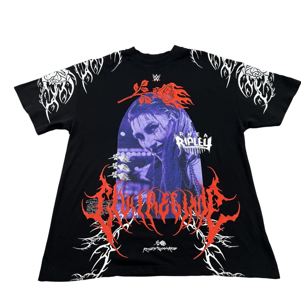 Civil Regime WWE Rhea Ripley T-Shirt M Black Mens Wrestling Goth Graphic Metal